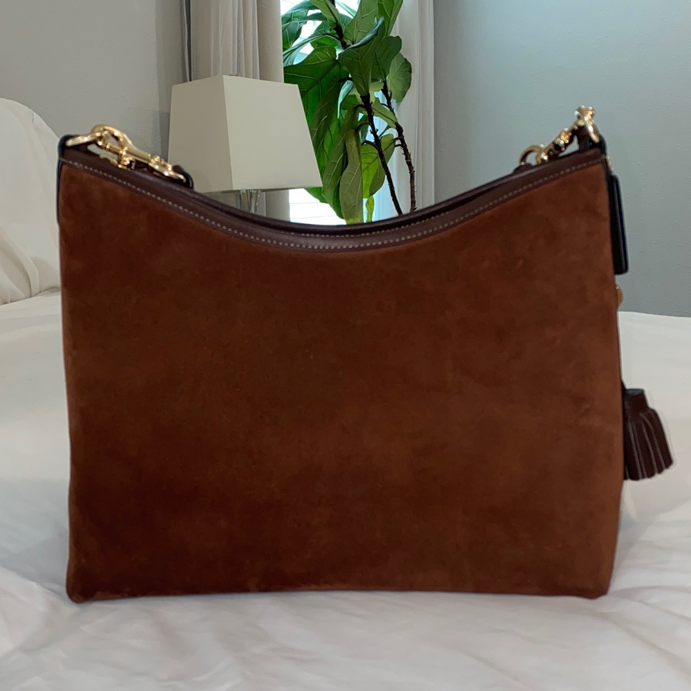 Coach Brown Suede Laurel Shoulder Bag With Tassels - Picture 3 of 9